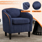 Corduroy Upholstered Century Modern Style Wooden Frame Single Armchair