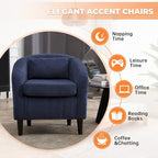 Corduroy Upholstered Century Modern Style Wooden Frame Single Armchair