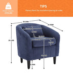 Corduroy Upholstered Century Modern Style Wooden Frame Single Armchair