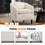 Corduroy Upholstered Century Modern Style Wooden Frame Single Armchair