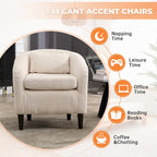Corduroy Upholstered Century Modern Style Wooden Frame Single Armchair