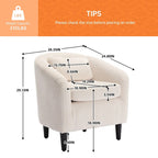 Corduroy Upholstered Century Modern Style Wooden Frame Single Armchair