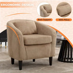 Corduroy Upholstered Century Modern Style Wooden Frame Single Armchair