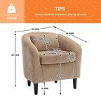 Corduroy Upholstered Century Modern Style Wooden Frame Single Armchair
