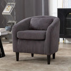 Corduroy Upholstered Century Modern Style Wooden Frame Single Armchair