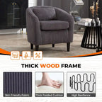 Corduroy Upholstered Century Modern Style Wooden Frame Single Armchair