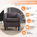 Corduroy Upholstered Century Modern Style Wooden Frame Single Armchair
