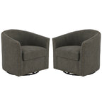 Poltrone girevoli imbottite d’arredo con finiture a borchie, set da 2
