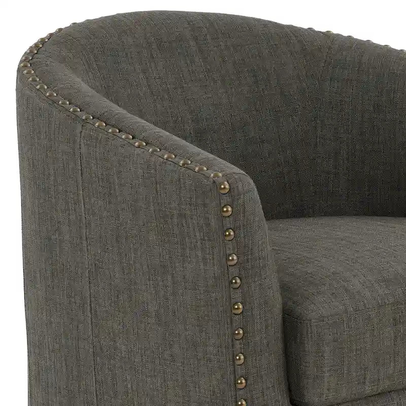 Poltrone girevoli imbottite d’arredo con finiture a borchie, set da 2