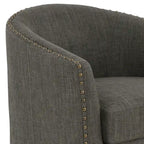 Poltrone girevoli imbottite d’arredo con finiture a borchie, set da 2