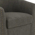 Poltrone girevoli imbottite d’arredo con finiture a borchie, set da 2