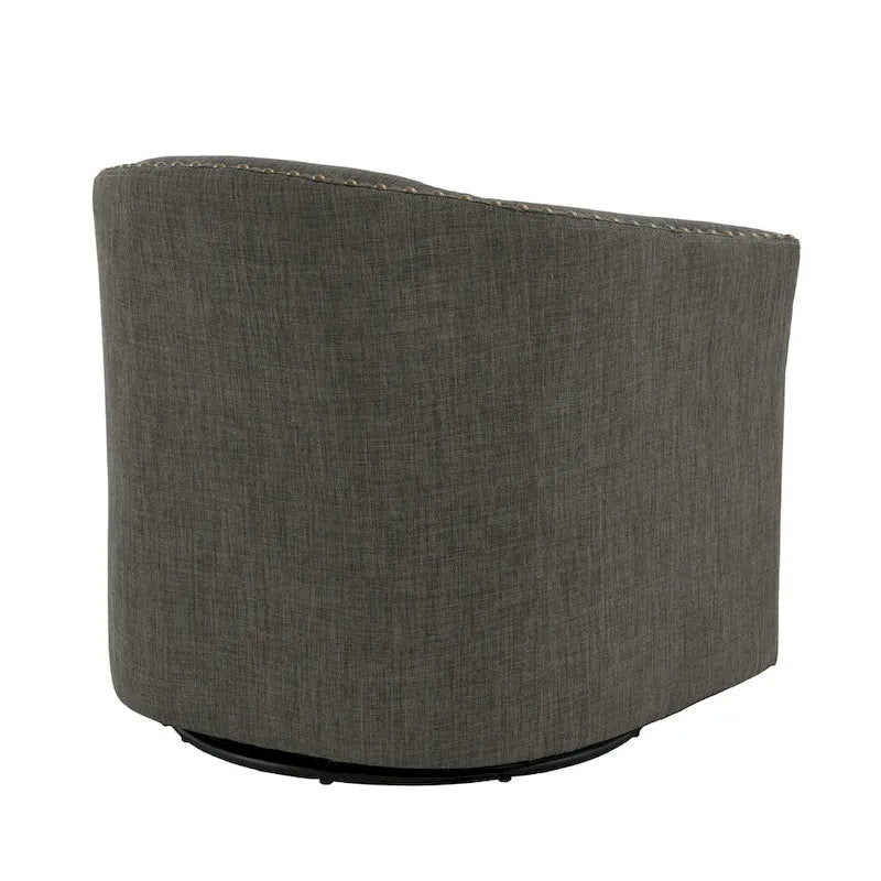 Poltrone girevoli imbottite d’arredo con finiture a borchie, set da 2