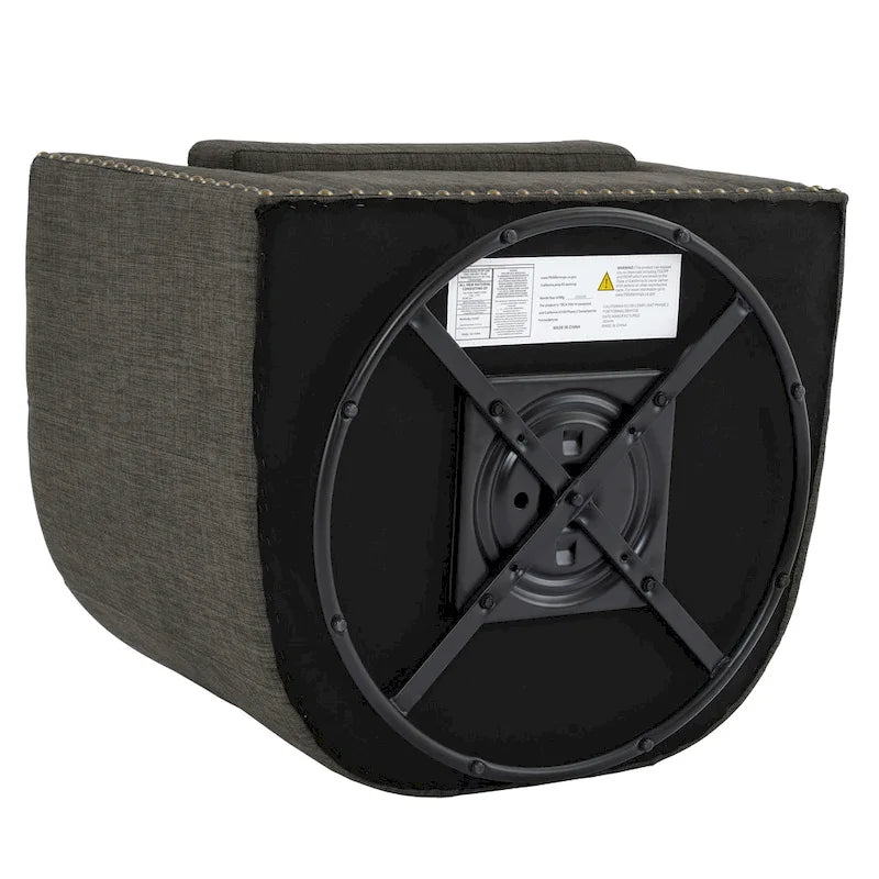Poltrone girevoli imbottite d’arredo con finiture a borchie, set da 2
