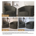 Poltrone girevoli imbottite d’arredo con finiture a borchie, set da 2