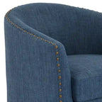 Poltrone girevoli imbottite d’arredo con finiture a borchie, set da 2