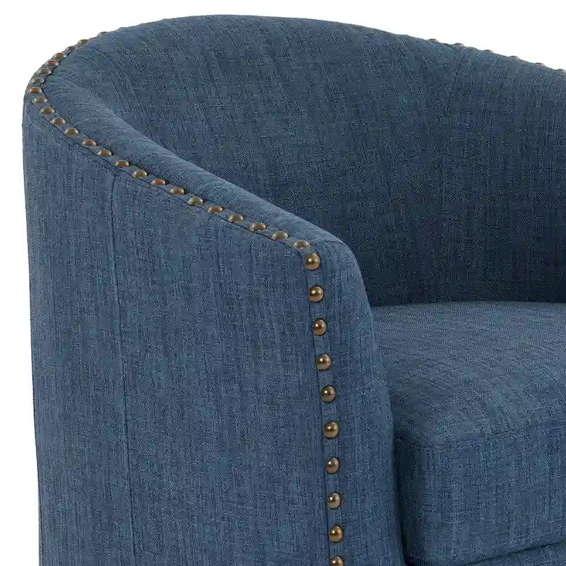 Poltrone girevoli imbottite d’arredo con finiture a borchie, set da 2