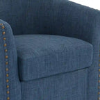 Poltrone girevoli imbottite d’arredo con finiture a borchie, set da 2