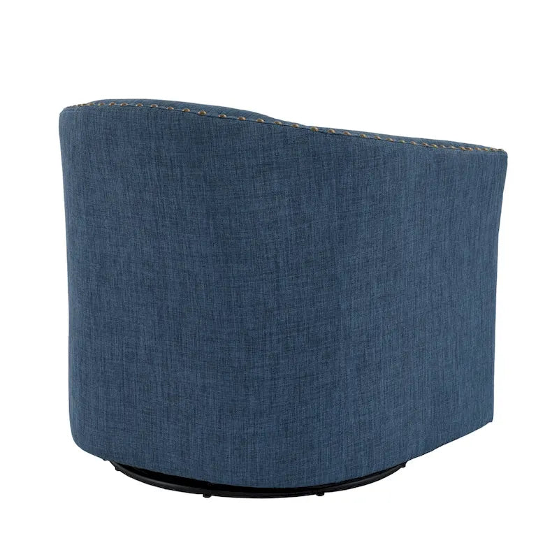 Poltrone girevoli imbottite d’arredo con finiture a borchie, set da 2