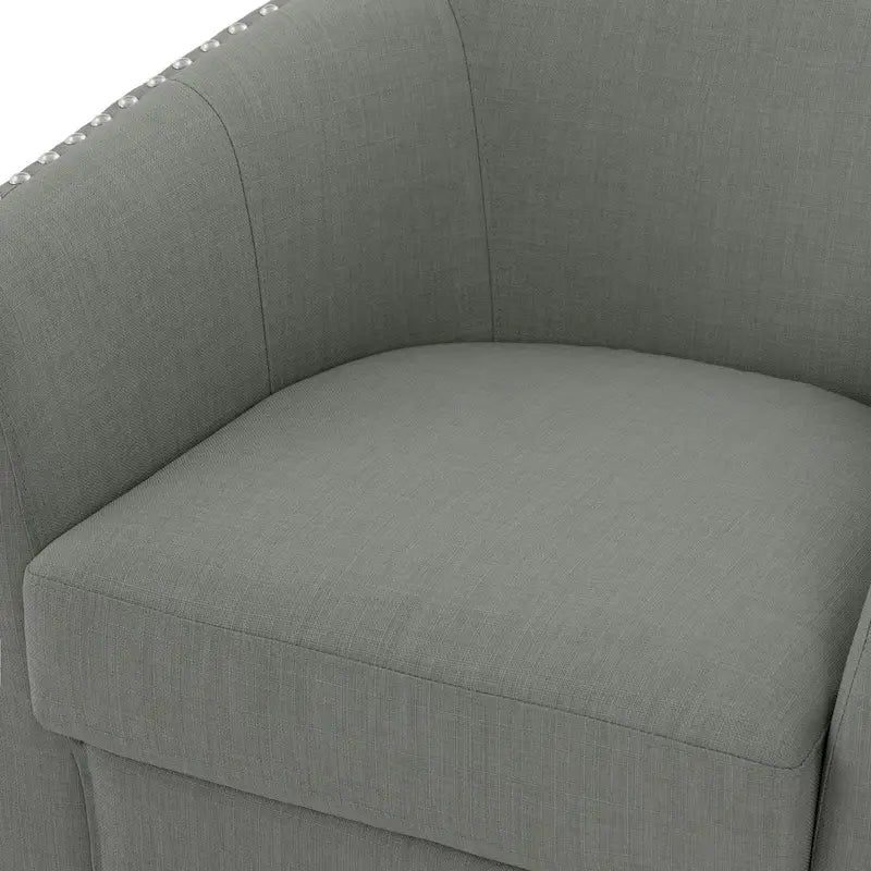 Poltrone girevoli imbottite d’arredo con finiture a borchie, set da 2