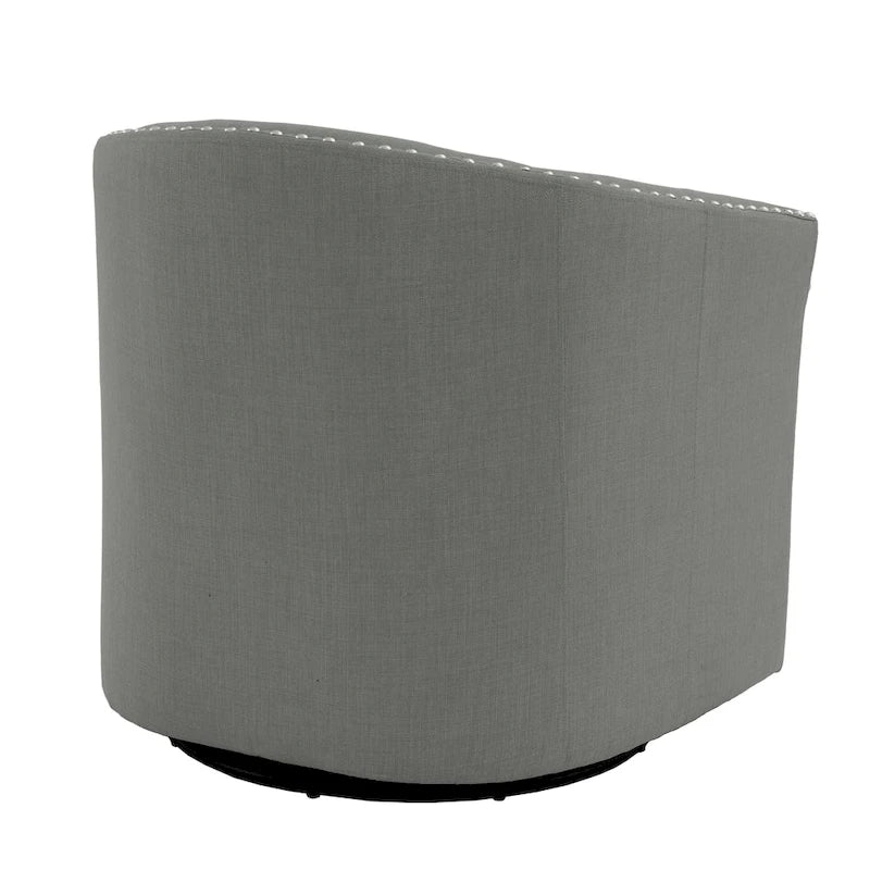 Poltrone girevoli imbottite d’arredo con finiture a borchie, set da 2