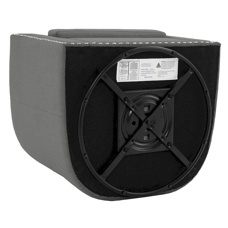Poltrone girevoli imbottite d’arredo con finiture a borchie, set da 2