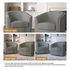 Poltrone girevoli imbottite d’arredo con finiture a borchie, set da 2