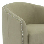 Poltrone girevoli imbottite d’arredo con finiture a borchie, set da 2