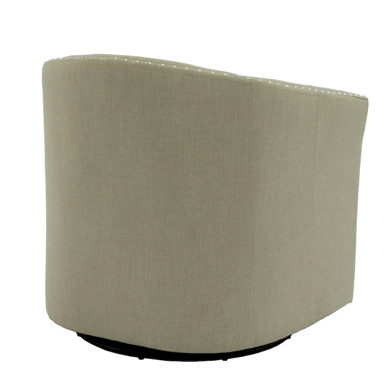 Poltrone girevoli imbottite d’arredo con finiture a borchie, set da 2