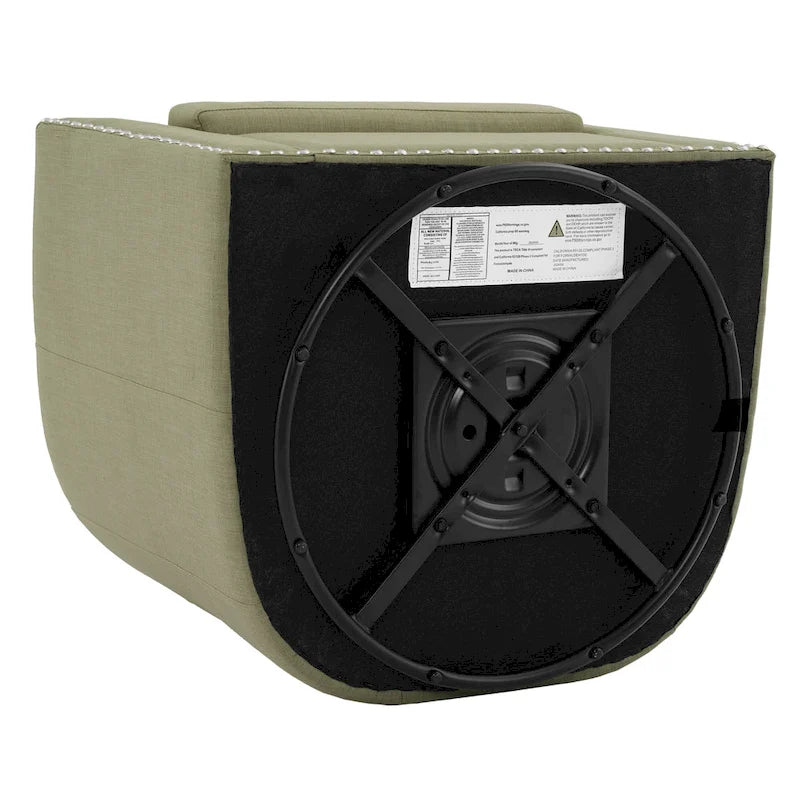 Poltrone girevoli imbottite d’arredo con finiture a borchie, set da 2